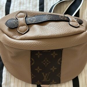 Upcycled Louis Vuitton Tan and Brown Bumbag Style
